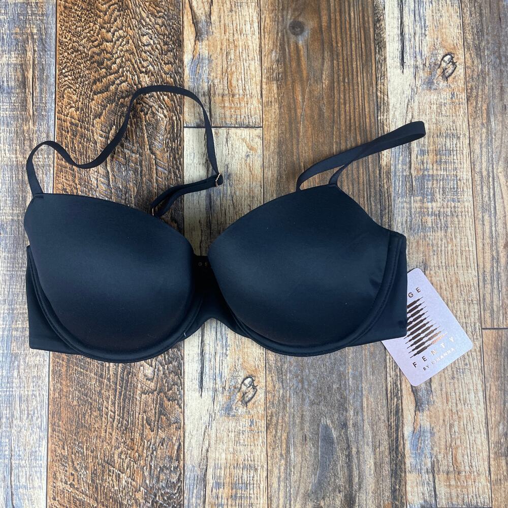 Savage X Fenty by Rihanna Women's 32D Caviar Black Soft N Savage Padded Demi Bra
